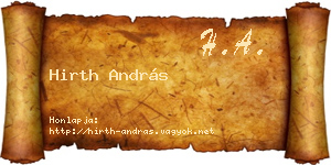Hirth András névjegykártya