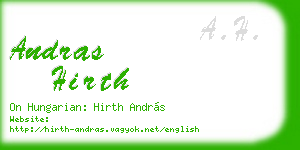 andras hirth business card